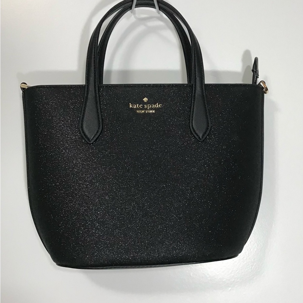 Kate Spade Glimmer Small Black Satchel Crossbody Purse Bag NWOT